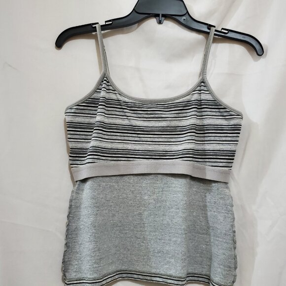 Live Love Lounge Vintage Striped Shelf Bra Cami Top Size Medium - Picture 14 of 15